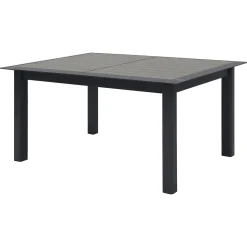 Mesa Allure Extensível Graphite Em Alumínio Efeito Madeira