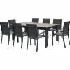 Mesa ALLURE extensível graphite em alumínio efeito madeira