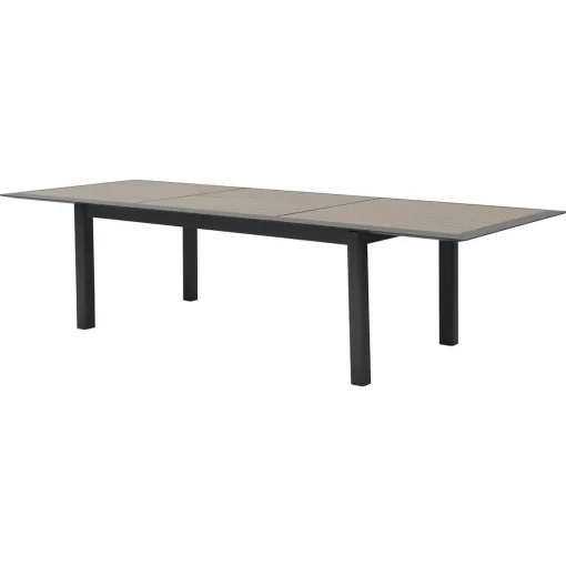 Mesa ALLURE extensível graphite em alumínio efeito madeira