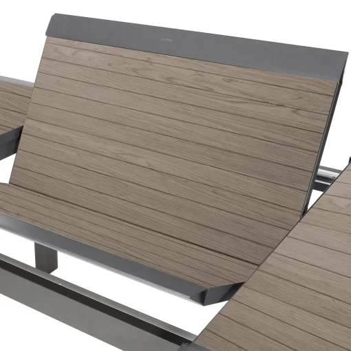 Mesa ALLURE extensível graphite em alumínio efeito madeira