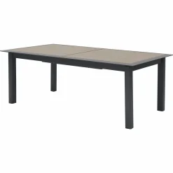 Mesa ALLURE extensível graphite em alumínio efeito madeira