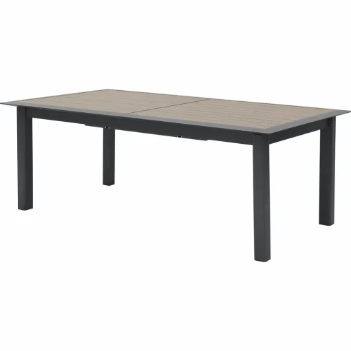 Mesa ALLURE extensível graphite em alumínio efeito madeira