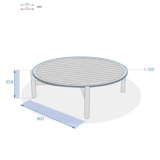 Mesa baixa DEONA em madeira acácia 120cm