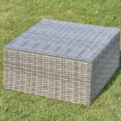Mesa baixa MOORÉA TERRE d'ombre em rattan sintético