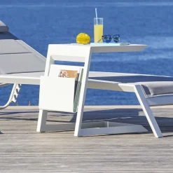 Mesa de apoio ALLURE branco em alumínio