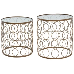 Mesa de apoio ARCHI dourada em metal 35cm