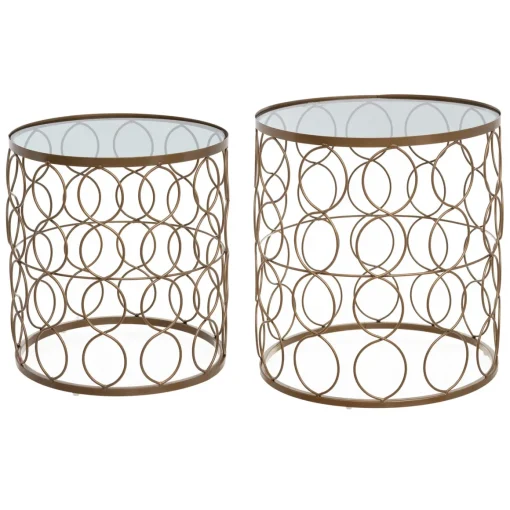 Mesa de apoio ARCHI dourada em metal 35cm
