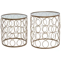 Mesa de apoio ARCHI dourada em metal 40,5cm