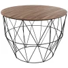 Mesa de apoio ATOMIC em metal preto e mdf 56cm