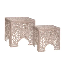 Mesa de apoio bege TERRE em mdf 45cm