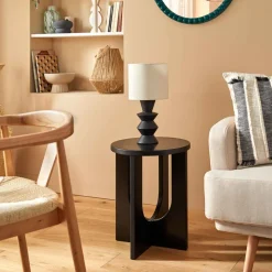 Mesa de apoio BLOOM preta em mdf