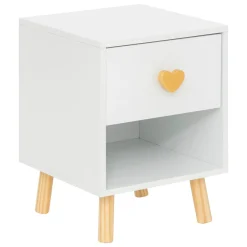 Mesa de apoio branca com corações