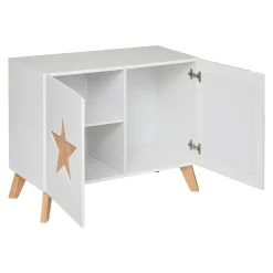 Mesa de apoio branca com estrelas