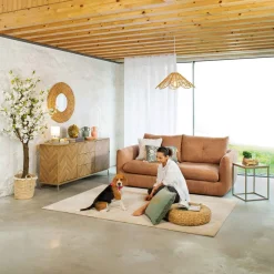 Mesa de apoio CHEVRON bege em mdf