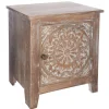 Mesa de apoio com 1 porta SHERIL castanho