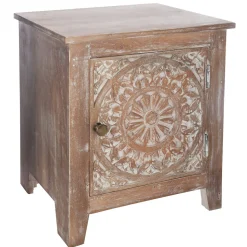 Mesa de apoio com 1 porta SHERIL castanho
