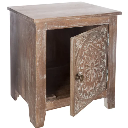 Mesa de apoio com 1 porta SHERIL castanho