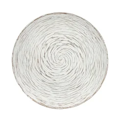 Mesa de apoio em madeira com tampo decoração espiral