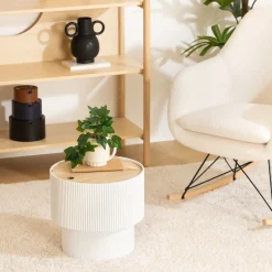 Mesa de apoio ENOLA branco e bege