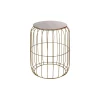 Mesa de apoio FLYO dourada em metal e madeira 40cm