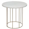 Mesa de apoio GARANCE branca em mármore 45x40cm