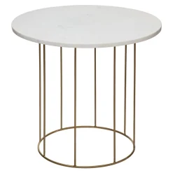 Mesa de apoio GARANCE branca em mármore 55x60cm