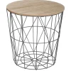 Mesa de apoio KUMI em metal preto e mdf 40cm