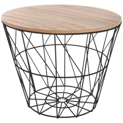 Mesa de apoio KUMI preta 38cm