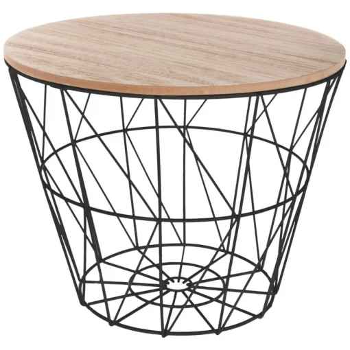 Mesa de apoio KUMI preta 38cm