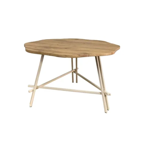 Mesa de apoio KUNOY bege com pernas brancas