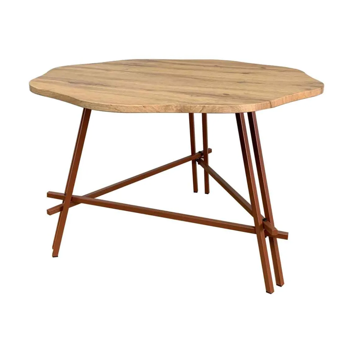 Mesa de apoio KUNOY bege com pernas terracota