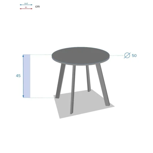 Mesa de apoio SAONA cinza graphite 50cm