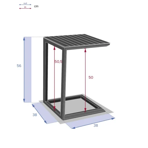 Mesa de apoio ÉVASION NEW cinza graphite