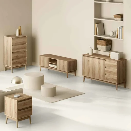 Mesa de cabeceira ABANA bege em mdf