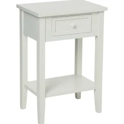 Mesa de cabeceira CHARME branca com 1 gaveta