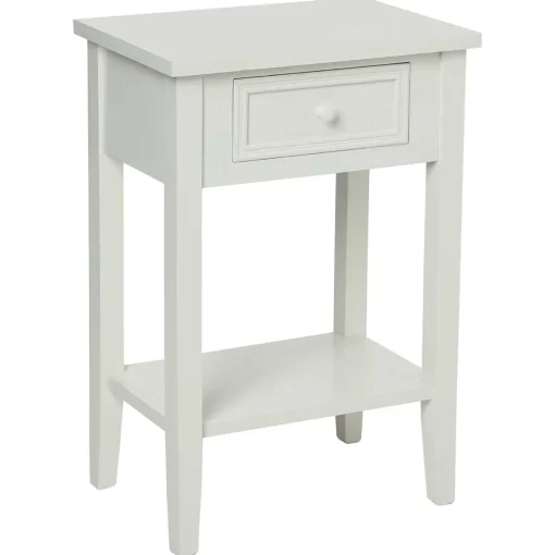 Mesa de cabeceira CHARME branca com 1 gaveta