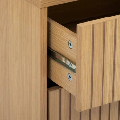 Mesa de cabeceira com 2 gavetas em mdf bege TASSO