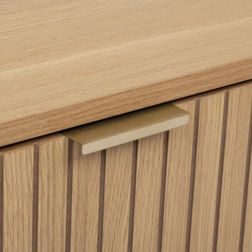 Mesa de cabeceira com 2 gavetas em mdf bege TASSO