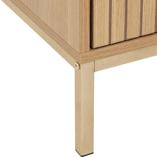 Mesa de cabeceira com 2 gavetas em mdf bege TASSO