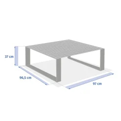Mesa de centro ALLURE cru em alumínio