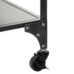 Mesa de centro com 4 gavetas SEVIN cinza escuro em metal