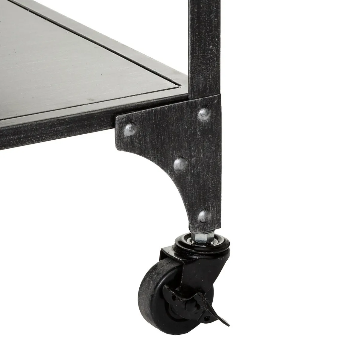 Mesa de centro com 4 gavetas SEVIN cinza escuro em metal