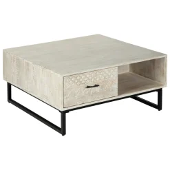 Mesa de centro com 2 gavetas AJAY bege