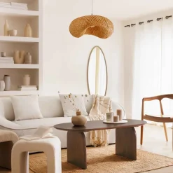 Mesa de centro ISANA castanha em madeira acácia 120cm