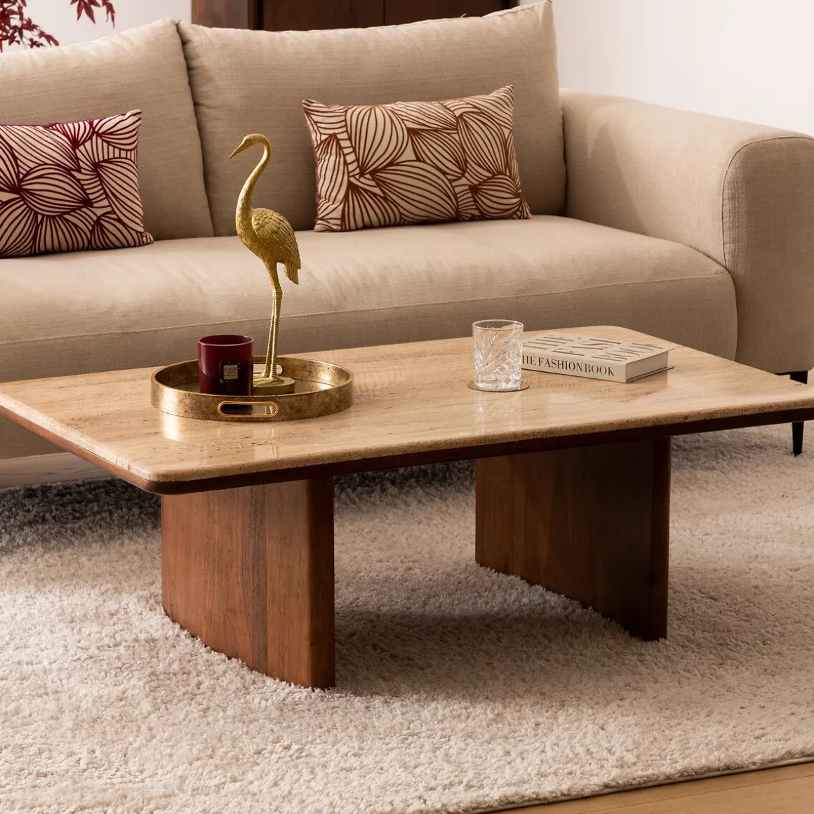 Mesa de centro JIVAN bege 120cm