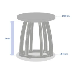 Mesa de centro LEMINDO em madeira eucalipto 50cm