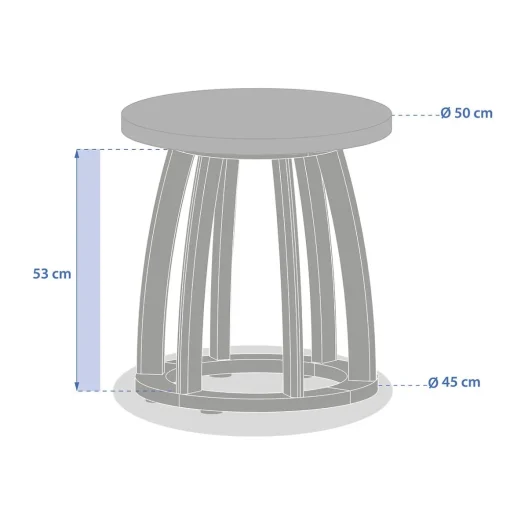 Mesa de centro LEMINDO em madeira eucalipto 50cm
