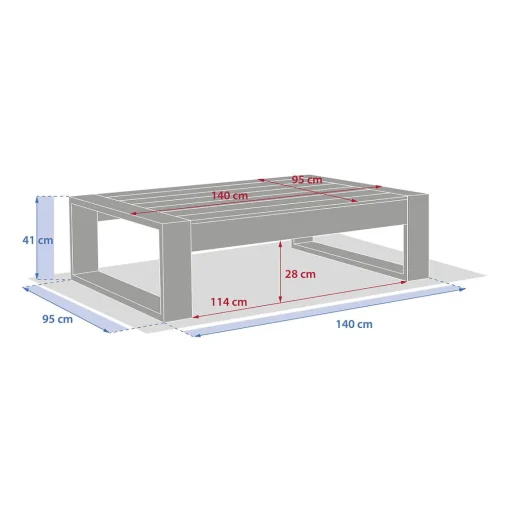 Mesa de centro LOEVO em madeira eucalipto