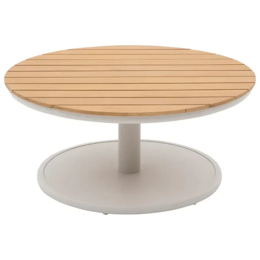 Mesa de centro OLIMIO e alumínio e madeira 87cm