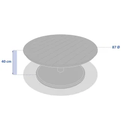 Mesa de centro OLIMIO e alumínio e madeira 87cm